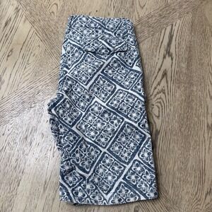 Lands‎ End Kids Size 14 Blue White Geometric Print Cotton Bermuda Shorts